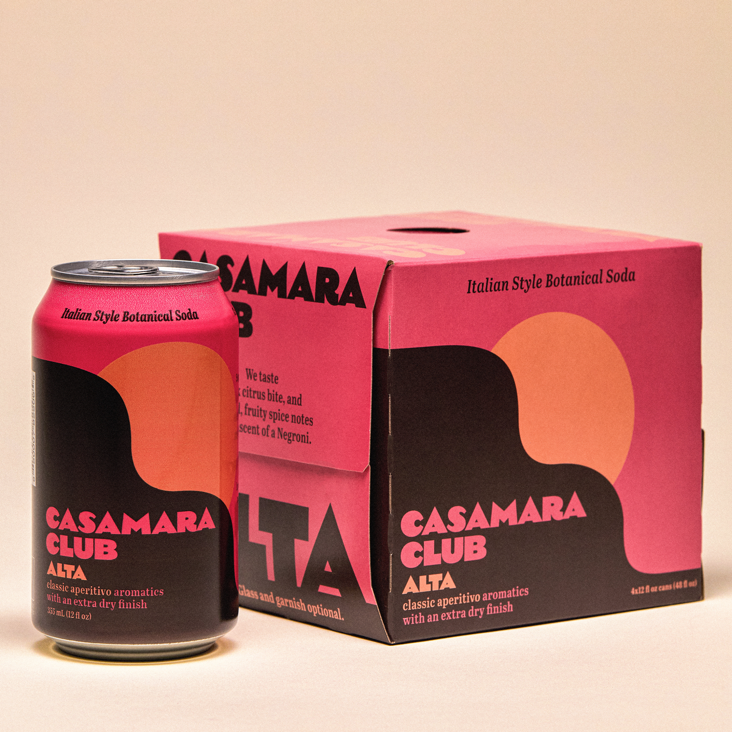 Italian-style botanical soda — classic aperitivo, ALTA