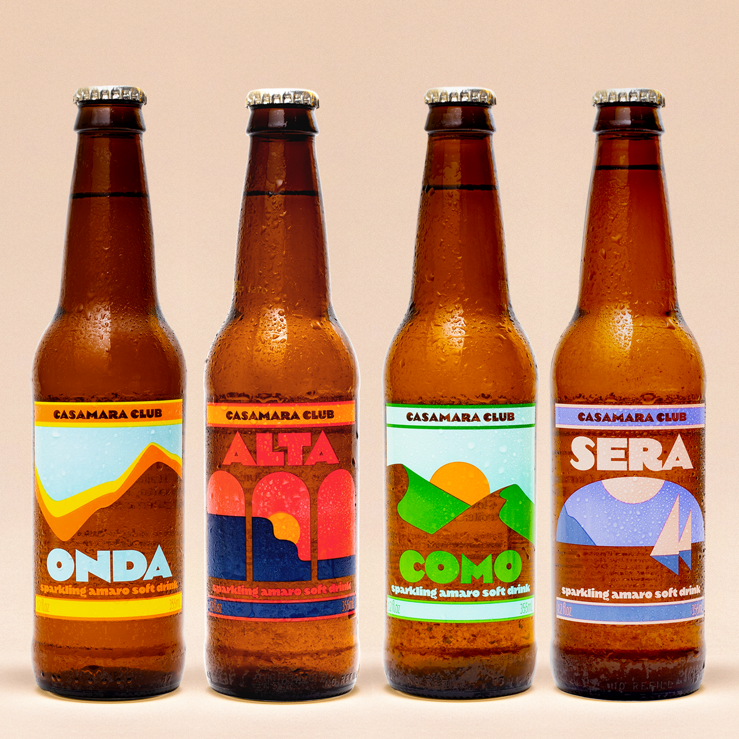 Italian amaro botanical sodas, VARIETY bottles
