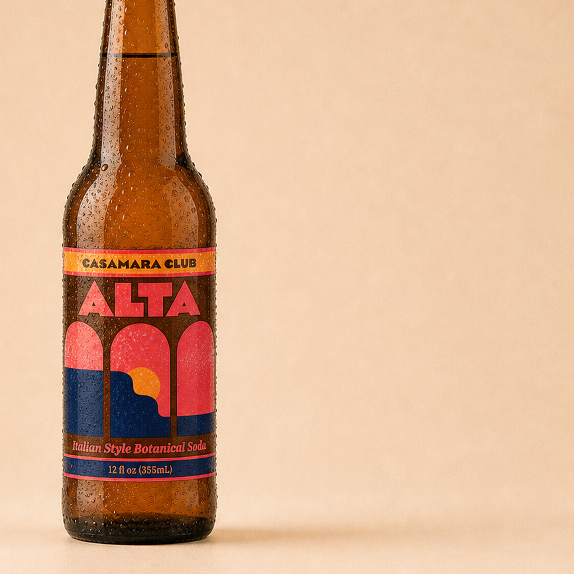 Italian-style botanical soda — classic aperitivo, ALTA — bottle