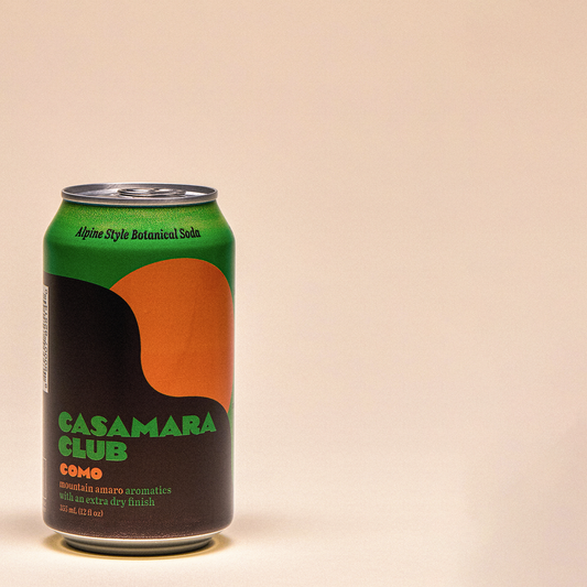 Alpine-style botanical soda — mountain amaro, COMO — single can
