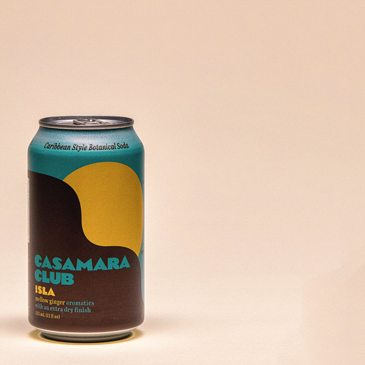 Caribbean-style botanical soda — mellow ginger, ISLA — single can